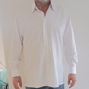 Charvet Classic Men's White Cotton Dress Shirt